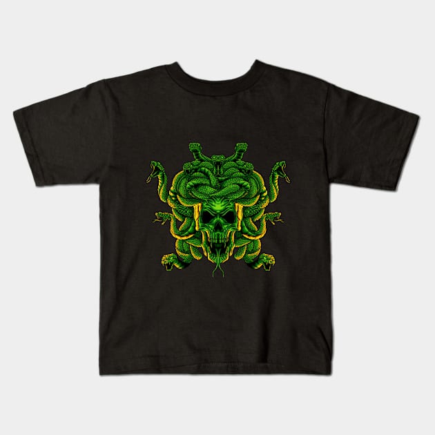 Medusa's Head Kids T-Shirt by fauzanfarhn